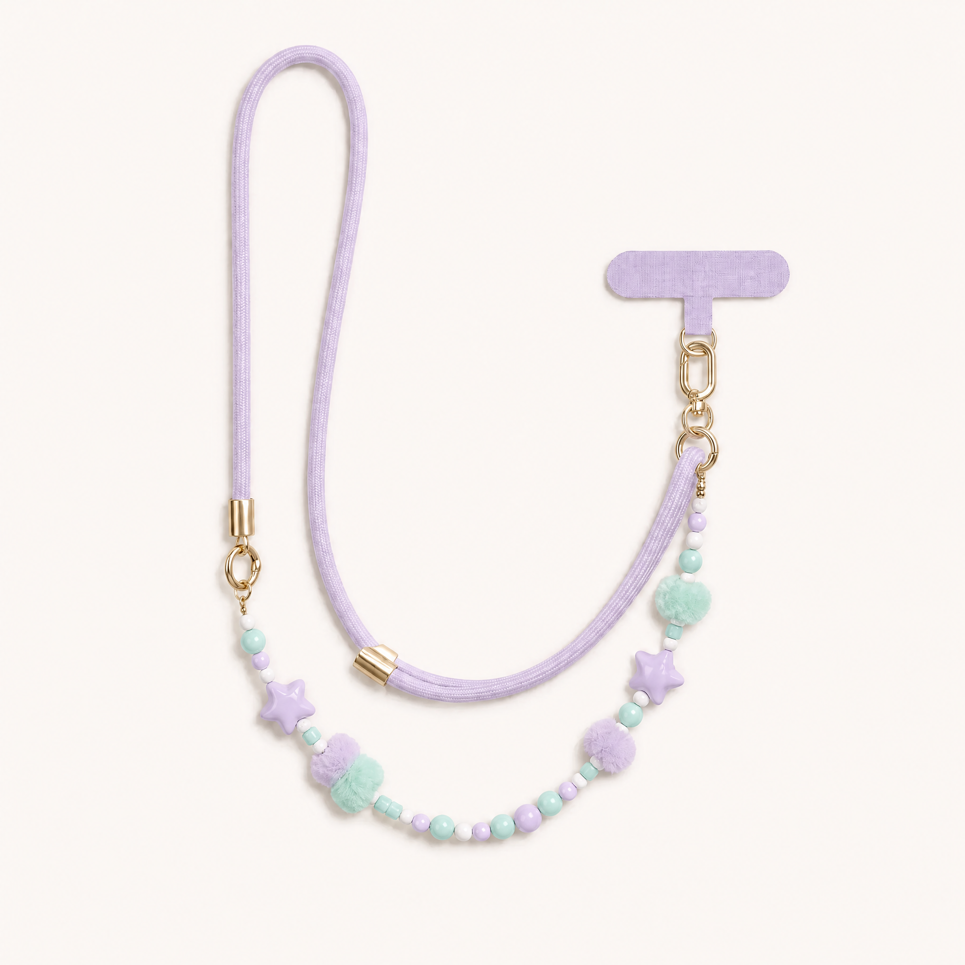 Strapella Pom Charm Crossbody Phone Strap in Lilac
